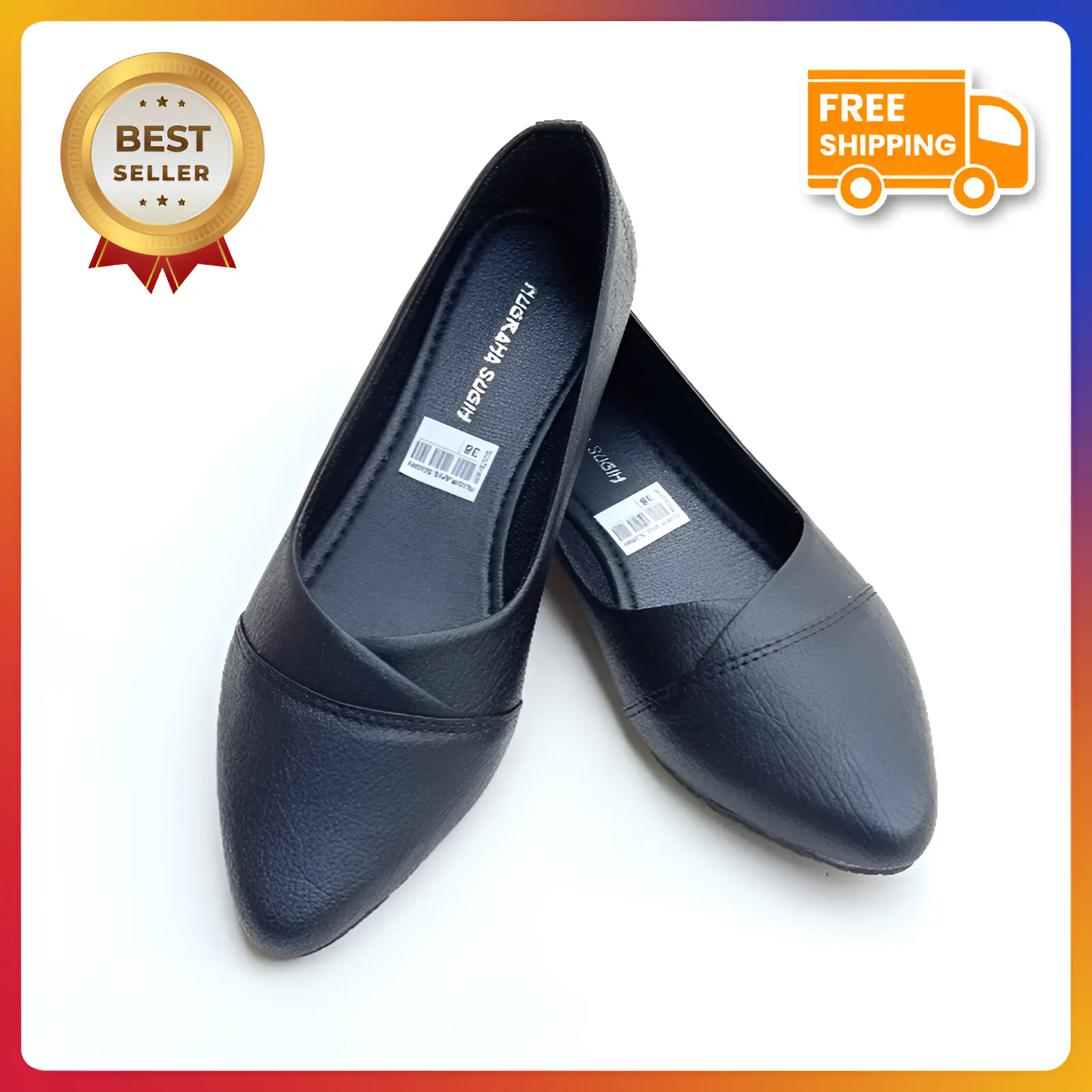 Sepatu Kerja Flat Shoes Main Jalan Wanita Kekinian Flet Shoes Cewek Remaja Dewasa Terbaru Hitam Coklat Putih H07
