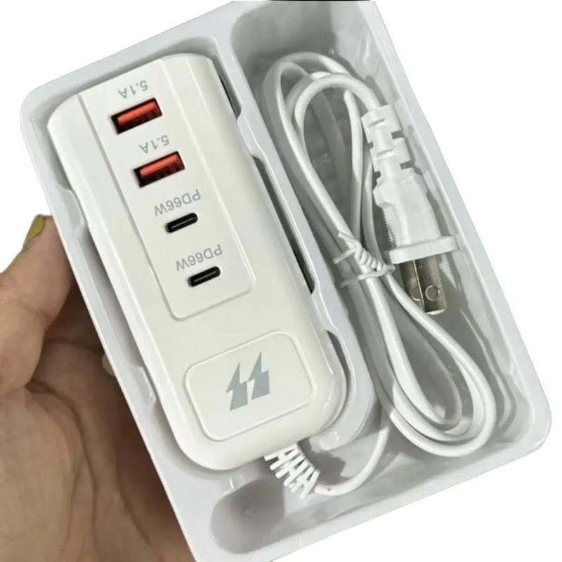 Ổ cắm sạc 66w kèm 4 cổng cho điện thoại di động với nhiều tính năng thông minh sạc cùng lúc được nhiều loại Kem Usb