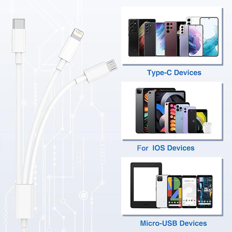 Product Introduction of 3 in 1 Original 6A Fast Charger Wird Cord For iPhone 11 13 14 Pro Max 8 Xiaomi Huawei USB To Lightning Micro Type C Quick Cable 6