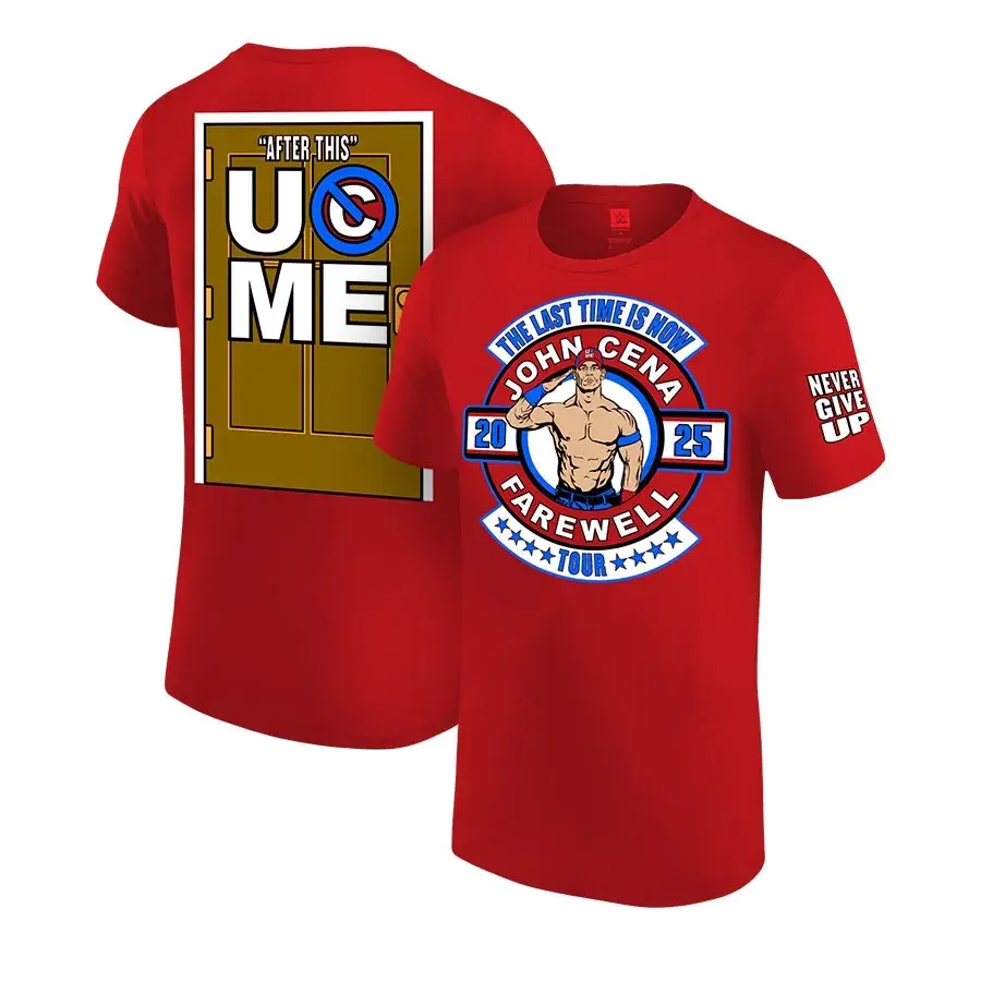 John Cena WWE farewell T-shirt retro unisex men's round neck short sleeve fashion XL quick-drying casual loose sports top cool breathable-drying short-sleeved sports