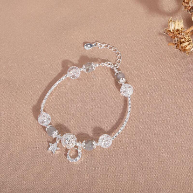 Product Introduction of Natural Crystal Bracelet Women's Design Hetian Jade Girlfriends' Bracelet Elegant Bracelet High-Grade Light Luxury Bracelet Wholesale 12