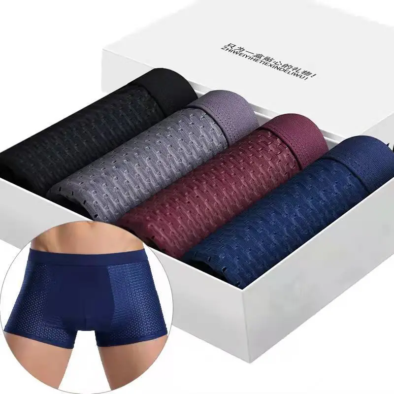 Summer Mesh Mesh Ice Silk Underwear Men's Boxer Boxer Briefs Delivery