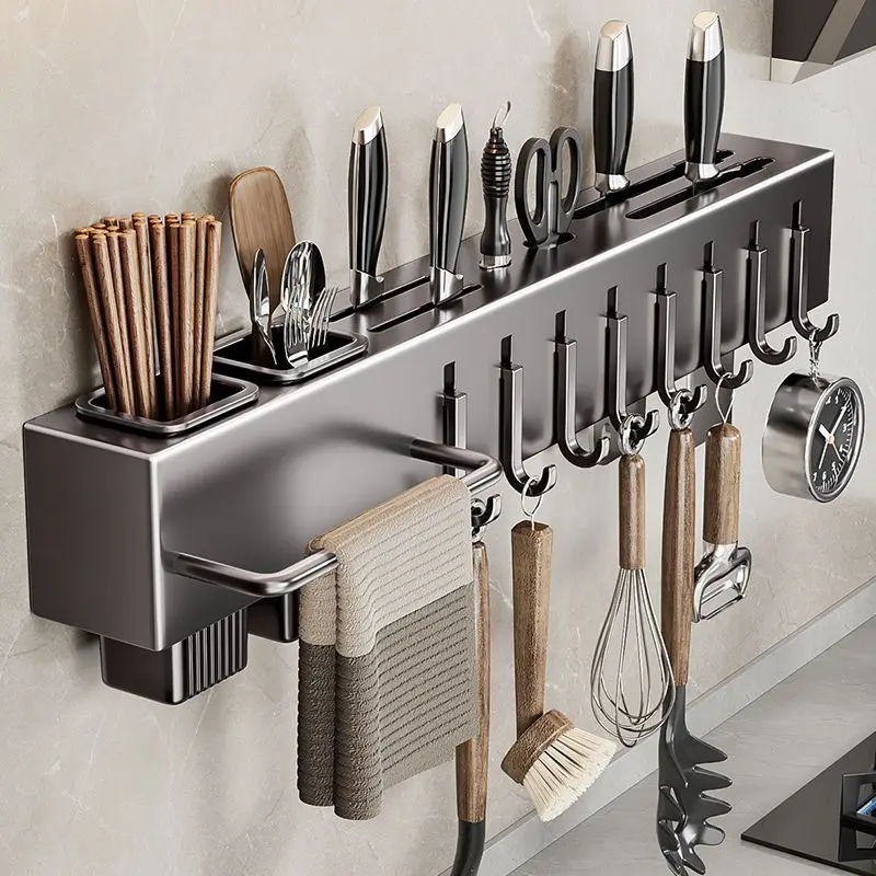 Giá Để Dao Làm Bếp, Treo Tường, Không Cần Đục Lỗ, Đa Năng, Để Đựng Đồ, Thích Hợp Cho Dao Và Đũa, Giá Để Đồ Tích Hợp, Cho Nhà Bếp 0