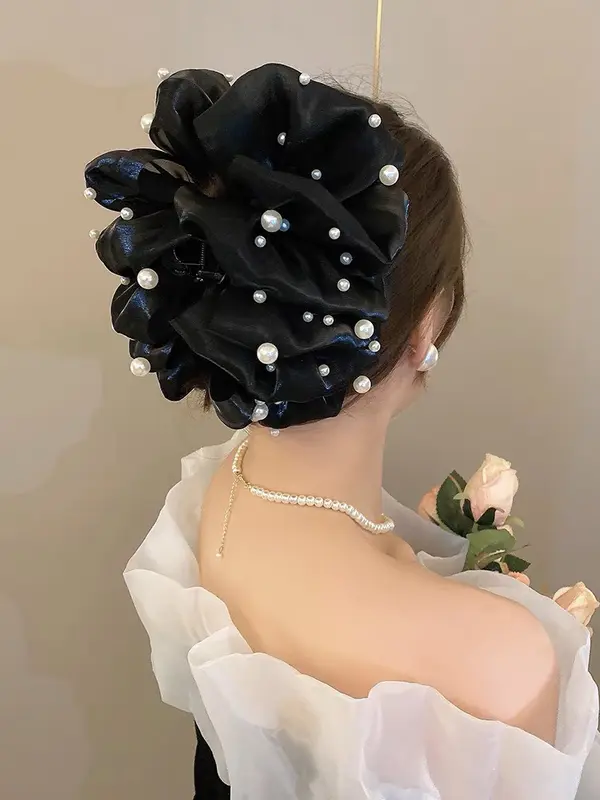 Kẹp Tóc Nơ Nhiều Lớp Đính Hạt Cho Nữ Women Cài Tóc 2