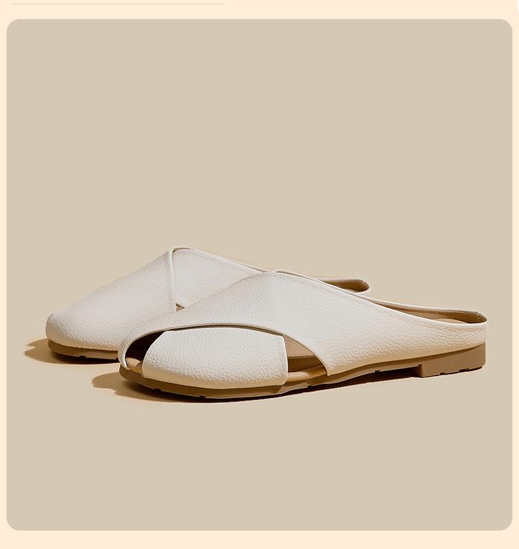 Product Introduction of French Style Closed Toe Slippers for Girls Summer Outdoor Walking Shoes 2024 New Fashion All-Matching Women's Flat Sandals walking shoes footwear girl comfort Parent Knee 16
