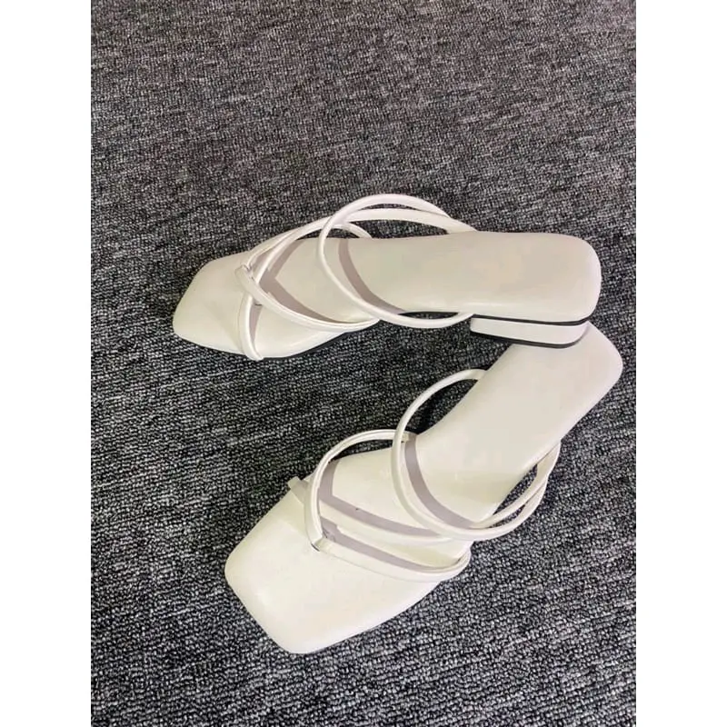 hany olshop sendal wanita halees hak 3cm model sendal jepit palang"