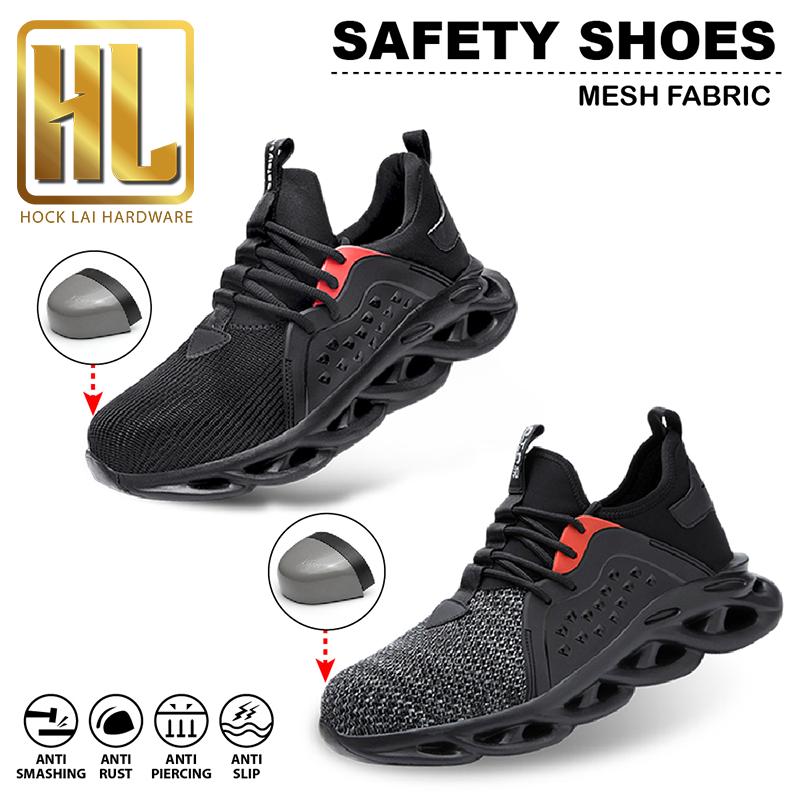 HIGH QUALITY Safety Shoes Protective Steel Toe Cap Boots Anti-Smashing - 808 (BLACK / GREY) 1