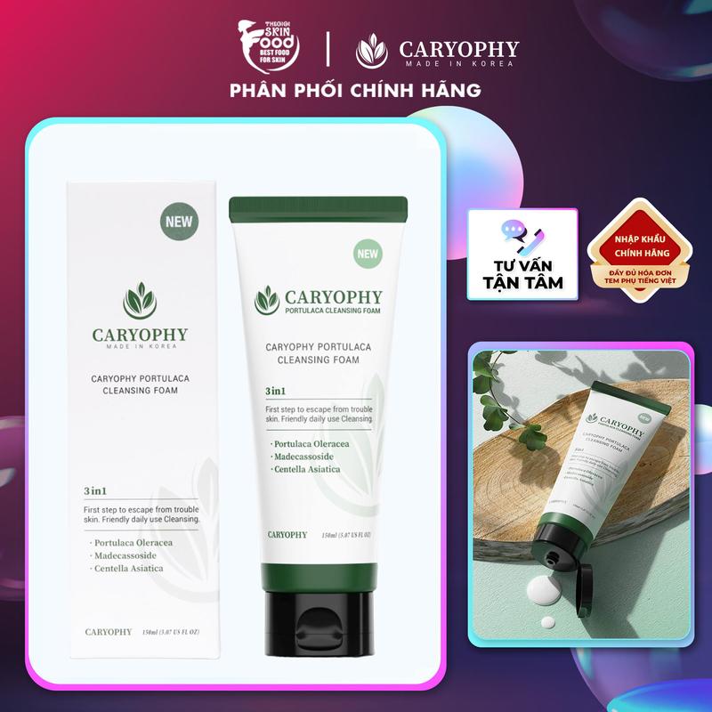 Sữa Rửa Mặt Hỗ Trợ Cải Thiện Làn Da Caryophy Portulaca Cleansing Foam 150ml