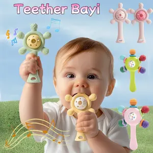 Teether Bayi / Silicone Rattle Teether Bayi Mainan / Mainan Bayi Model Gelang Lembut BPA Free / Mainan Genggam Bayi