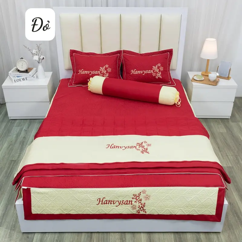 SET BỘ 5 MÓN ( 1 vỏ chăn + 1 ga phu + 2 áo gối đầu+ 1 áo gối ôm) 0