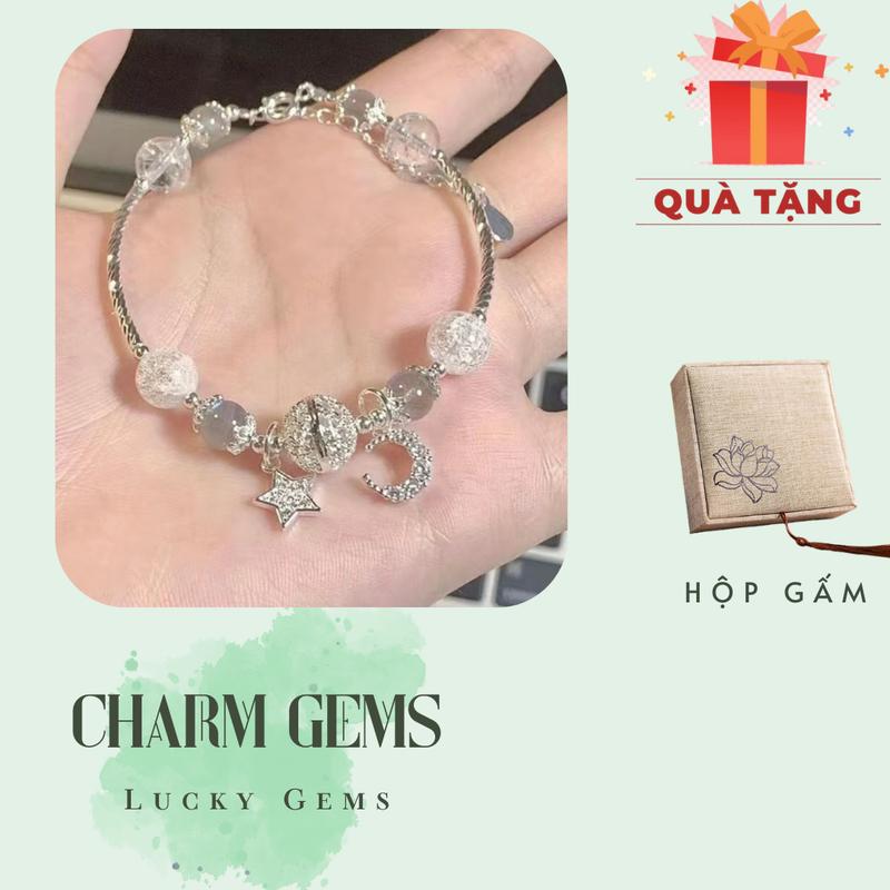 Vòng tay Charm Gems đá xà cừ mix thạch anh tóc tiên full charm lắc tay phong thủy, vòng tay nữ xinh, lắc tay phong thủy năng lượng tích cực, may mắn, phụ kiện trang sức đeo tay nữ, quà tặng sinh nhật bạn gái 0