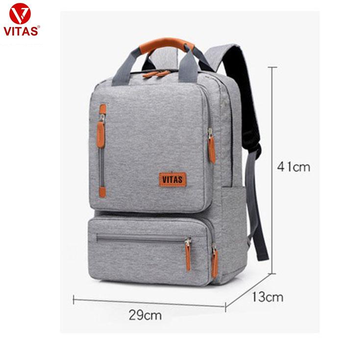 BaLo Nam Nữ Thời Trang Phong Cách style Văn Phòng VITAS VT262V Backpack Đeo Vai Da balo map