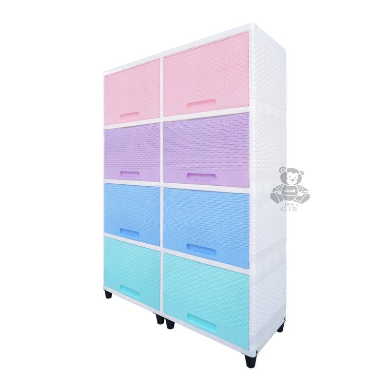 Double Wide Club Flip Susun 4 - Lemari Plastik Lebar Pintu Geser - Lemari Laci Plastik Minimalis - Lemari Penyimpanan Serbaguna - Laci Penyimpanan Serbaguna - Lemari Plastik Multifungsi - Lemari Laci Plastik Club Furniture 7