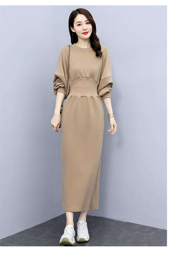 Product Introduction of Váy Len, Cao Cấp, Ôm Sát Eo, Thanh Lịch, Thích Hợp Cho Mùa Đông, Váy Bó Sát Phong Cách Thường Ngày Màu Trơn Cổ Tròn, Tay Dài, Váy Sang Trọng 16