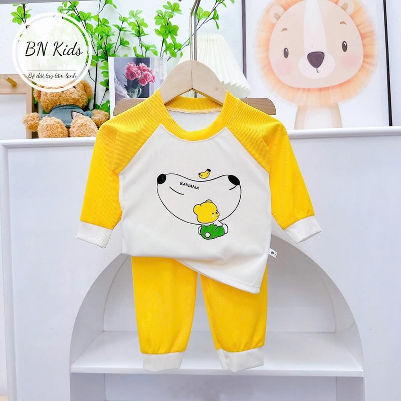 Đồ bộ TAY DÀI cho bé- đồ bộ thun tăm loại 1 cho bé đi học đi chơi- set bộ bé trai Suits & Sets Sandal nỉ jean 4