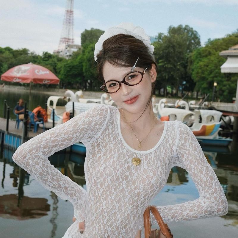 CH96 Gọng kính oval style Geekchic hottrend (Hàng Cao Cấp chuẩn màu da beo tặng kèm hộp da) 2