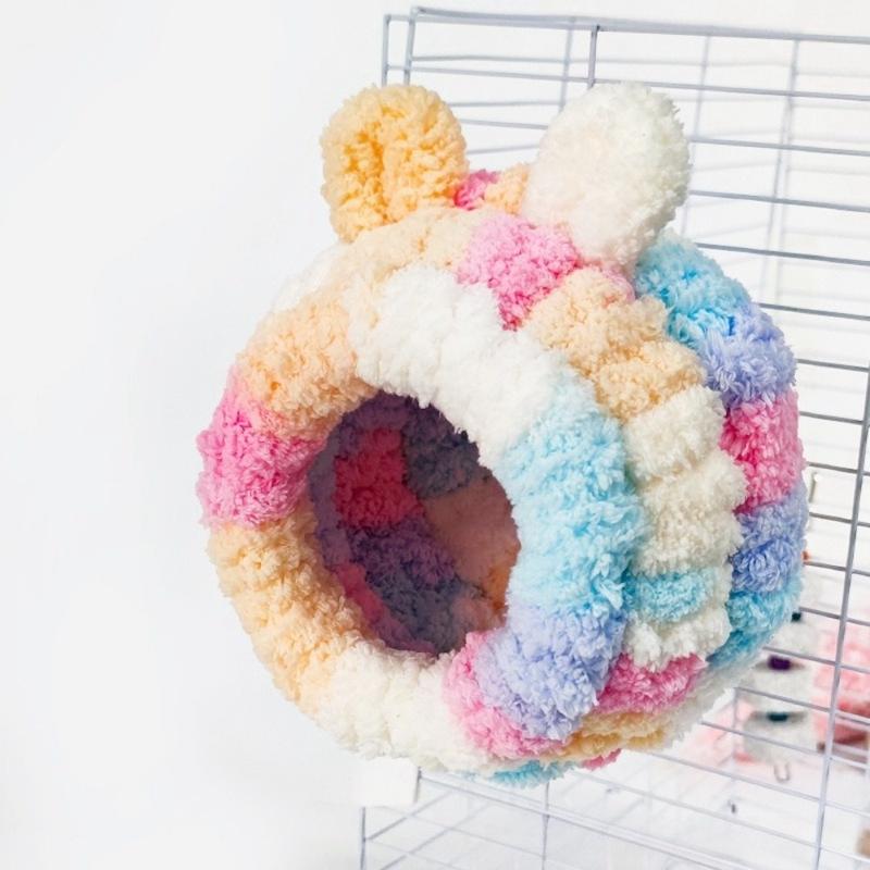 Cute Warm Winter Bird Nest Hanging Bird Cage Accessories Parrot Hideaway Colorful Small Pet House for Hummingbird 5