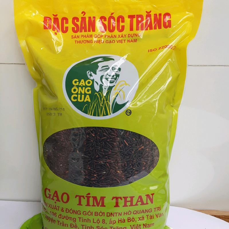 Gạo ông Cua ST tím than (gạo lứt) chính hiệu SP của KS Hồ Quang Cua. túi 2kg Food gạo lứt gaoong cuast 3