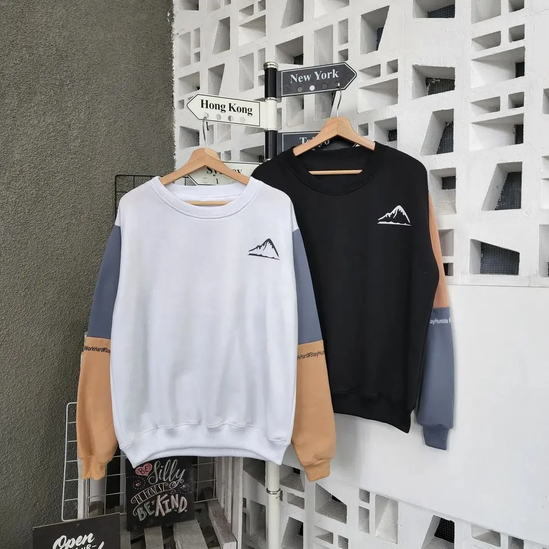 Sweater Crewneck MOUNTAIN bisa untuk jaket/hoodie COUPLE pria/wanita