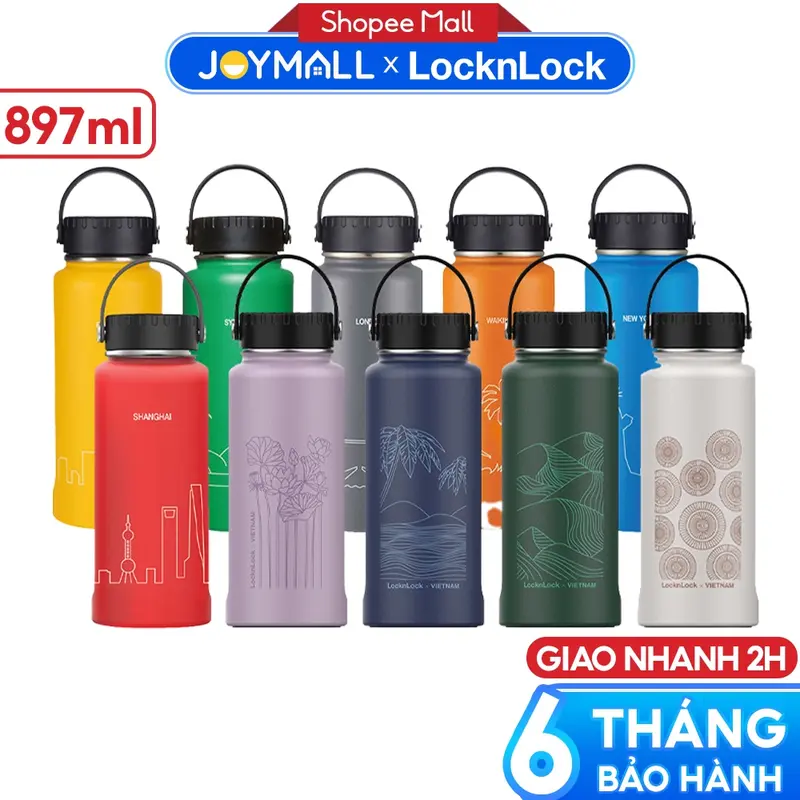 Bình giữ nhiệt Lock&Lock 897ml Riga Tumbler LHC4160 - Hàng chính hãng, khay lọc trà inox - JoyMall 1