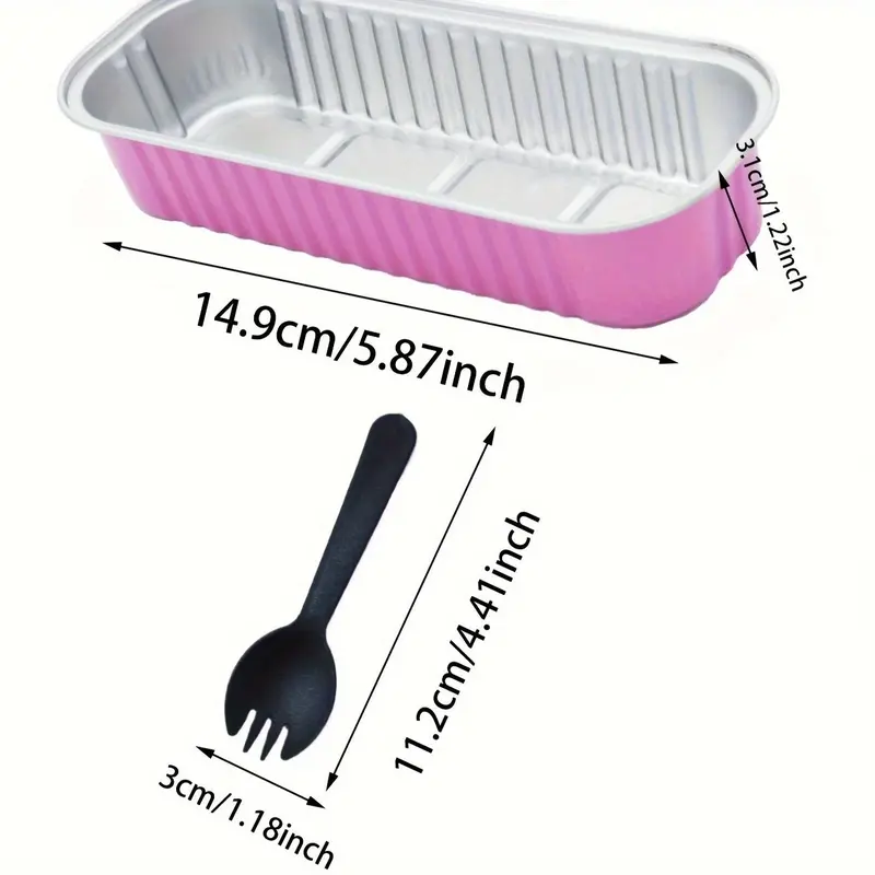 Rectangular Baking Box with Lid & Spoon, 10pcs/set Large Capacity Dessert Cake Bread Box, Baking Utensils for Home Kitchen Restaurant Party 1