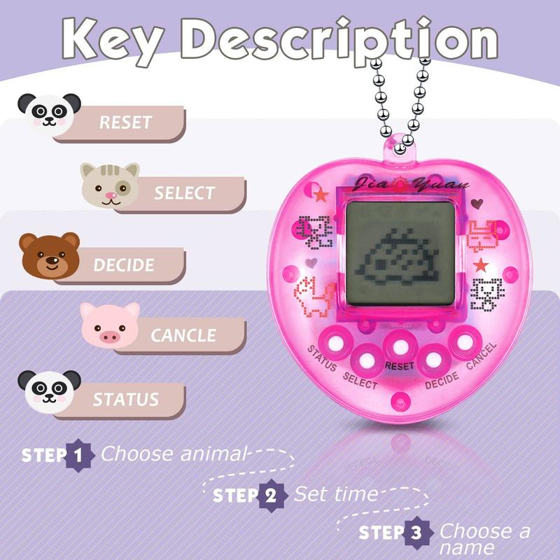 Product Introduction of สัตว์เลี้ยงอิเล็กทรอนิกส์, ของเล่นเกมมือถือ Tamagotchi, สำหรับเด็ก, ภาษารัสเซีย, เยอรมัน, สเปน, โปแลนด์, ของเล่นสัตว์เลี้ยงดิจิตอลเสมือนจริง, พร้อมตัวเลือกการเล่นที่หลากหลาย 12