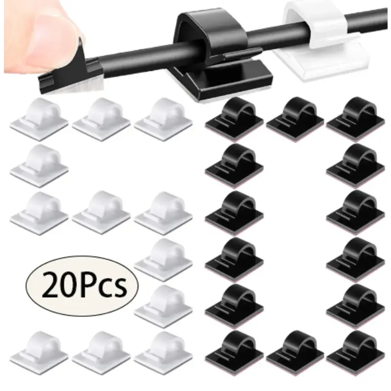 20Pcs Self Adhesive Cable Clips Wall String Wire Holder Organizer Outdoors Ornament Multifunction Hooks For Home Light Hangers
