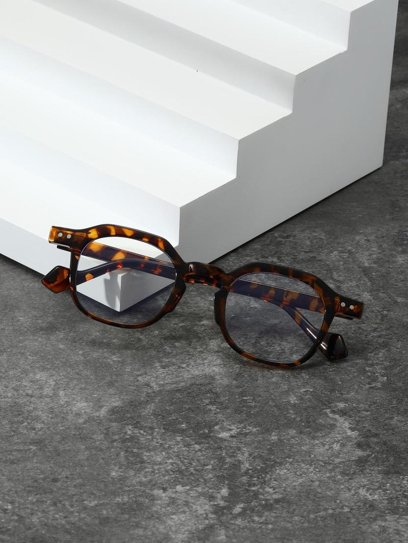 Product Introduction of Unisex Vintage Leopard Pattern Eyeglasses, Trendy Casual Eyeglasses for Everyday Use, Fashion Accessories for Outdoor Activities 0