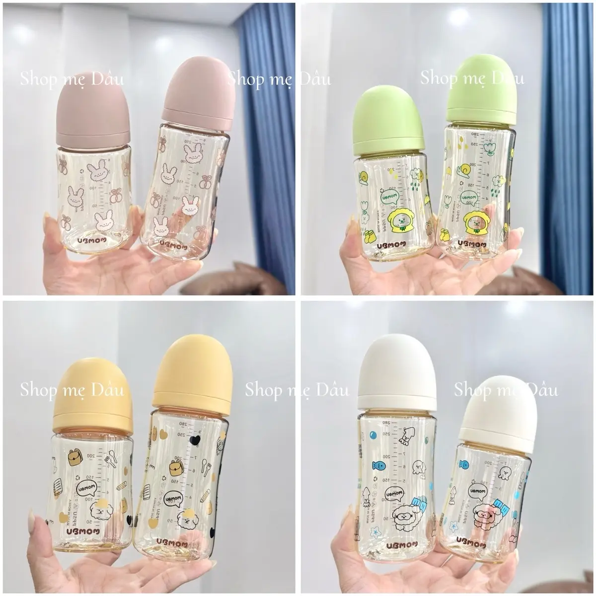 Bình U.B hoạ tiết đủ mẫu 200ml/280ml nhựa cao cấp