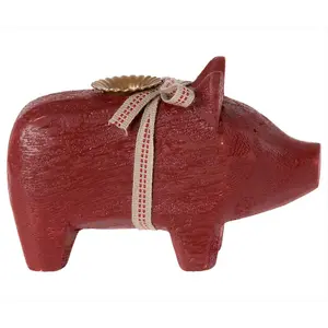 Maileg Wooden Pig, Small - Red