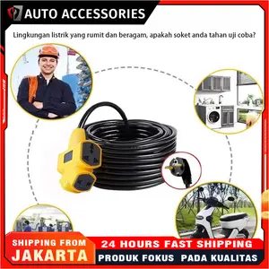 【COD,Kirim Sekarang】Kabel Listrik Gulungan Roll Multi Fungsi - 5/10/20/30m Dengan Saklar - Kabel Ekstensi Tahan Lama, Cocok Kendaraan Listrik & Peralatan - Colokan 2/3-Pin, Steker Anti Gagal