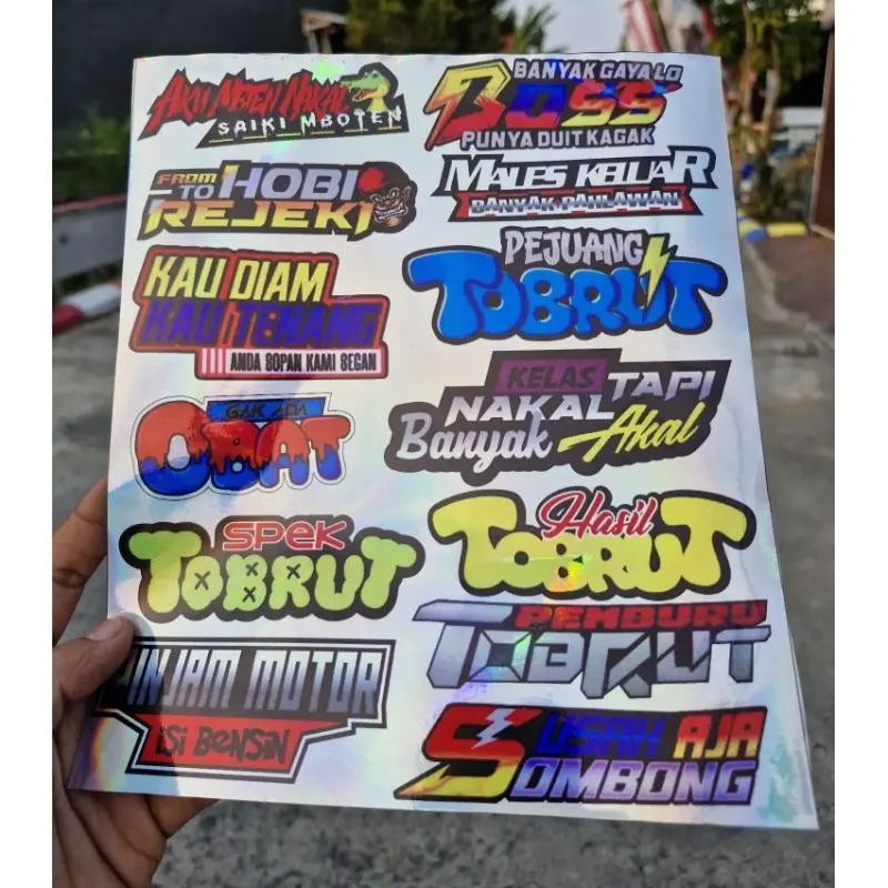 (COD 13 PCS) STIKER HOLOGRAM TOBRUT STICKER RACING STICKER KATA-KATA STICKER TOBRUT VIRAL STICKER VIRAL TERKINI 6