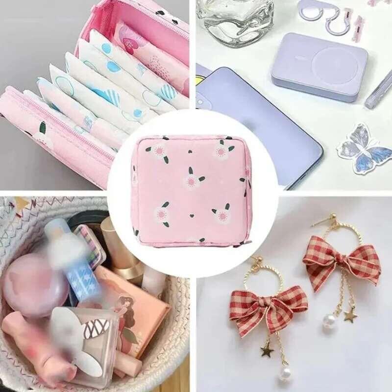 Product Introduction of Women Tampon Storage Portable Waterproof Organizer Pouch Cartoon Pattern Sanitary Napkin Bag 36