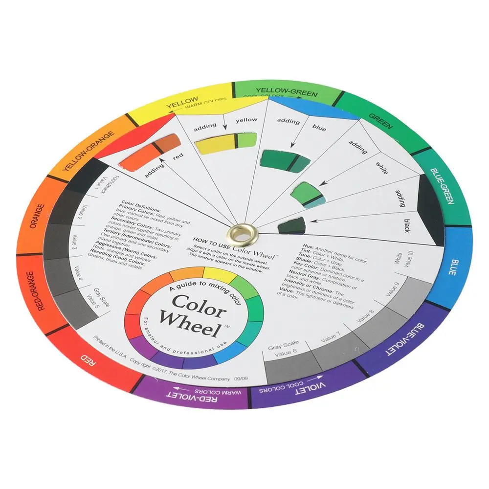 40 Basic Color Color Mixing Guide 14cm Color Wheel Card Color Basic Color Spectrum ...