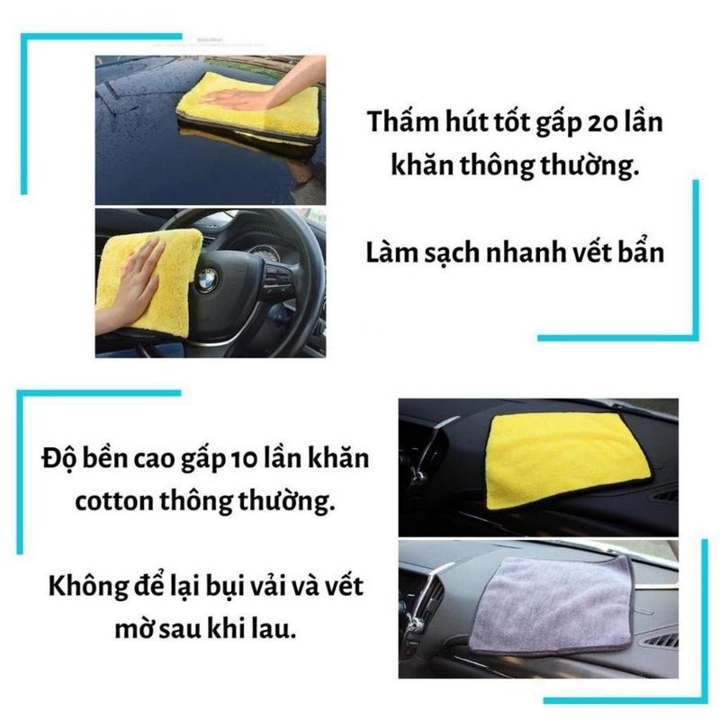 Product Introduction of Khăn lau xe ô tô, xe hơi lau tay la đa năng siêu dày thấm hút chuyên dụng màu vàng - PKX Carduty 8