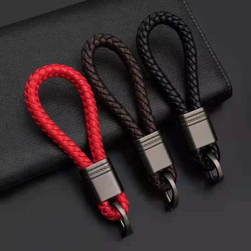 Product Introduction of Hand-woven leather Keychains Car Key Ring Men Women Cute Car Keyring Holder Waist Key Chain Charm Bag Gifts Car Accessories 2