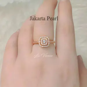 Cincin Kotak Lingkar Dua Warna Wanita Dewasa Bahan Titanium Emas Gold 24k Model Terbaru Anti Karat Realpict Cantik Elegan Simple Mewah Populer Aksesoris Perhiasan Perempuan Viral Rings