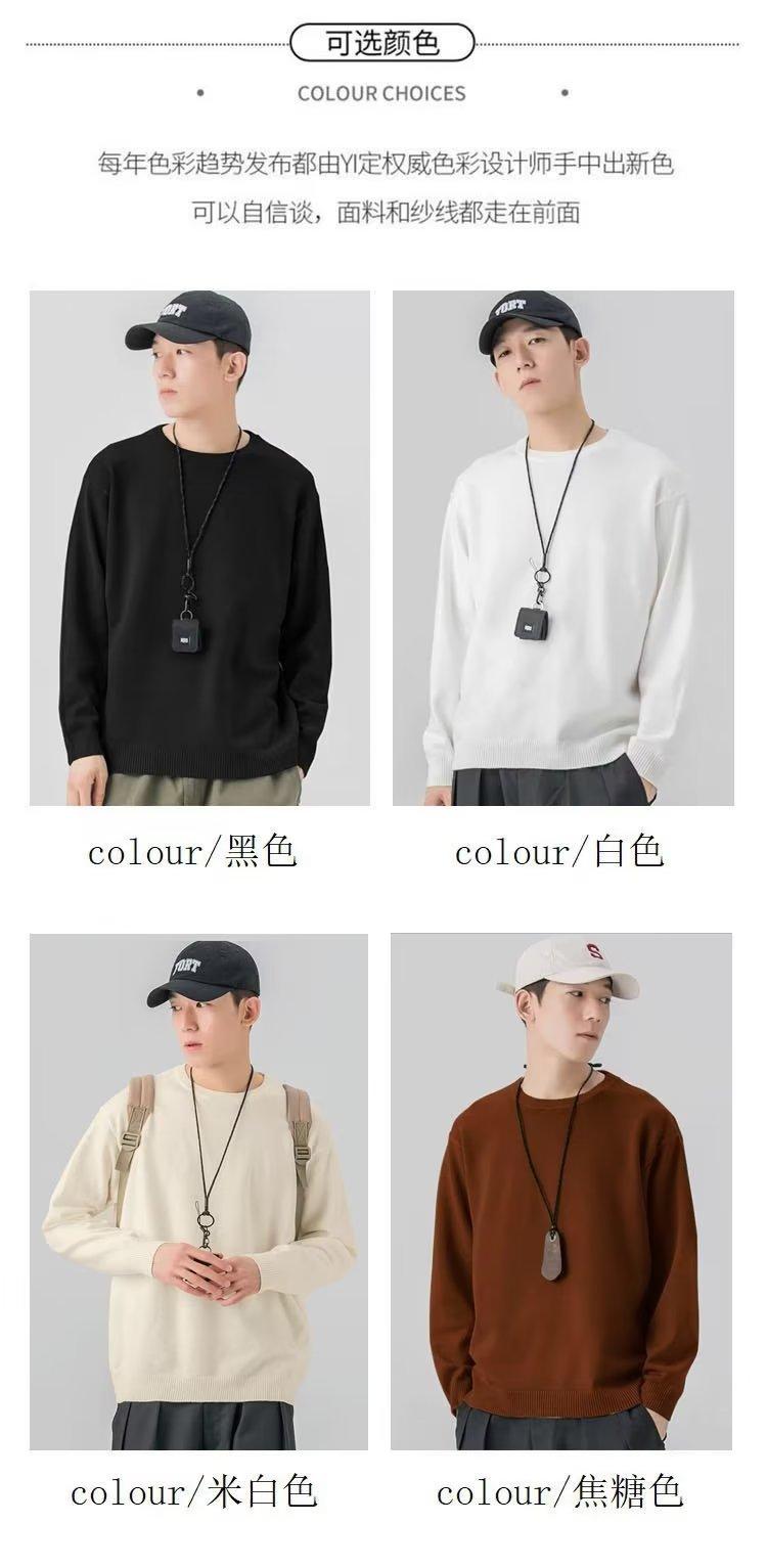 Product Introduction of ZOCI 2024 Áo Len Dệt Kim Cổ Tròn Mới Áo Dáng Rộng Thời Trang Phong Cách Hàn Quốc Cho Nam Menswear Shirt 8