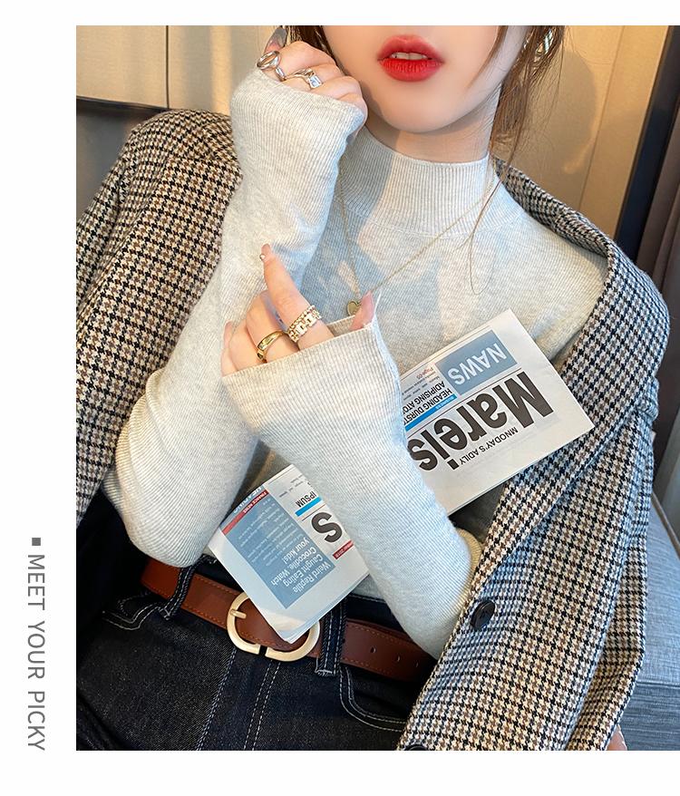 Product Introduction of Women's Knitwear Half Turtleneck Bottoming Shirt Classic Style Inner Wear Autumn and Winter Cashmere Sweater 2024 New Spring and Autumn Top 12
