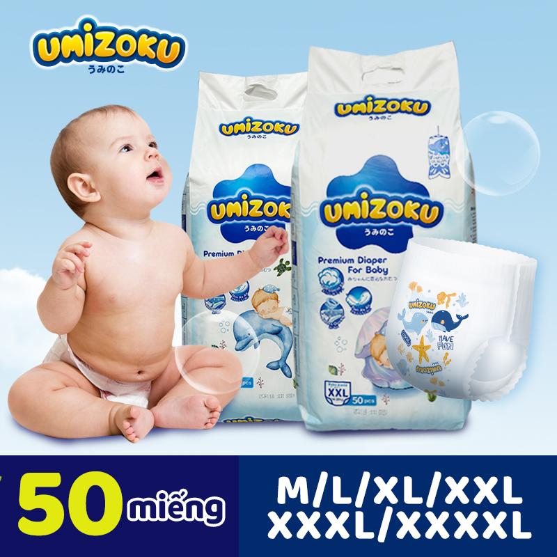 UMIZOKU Nhật Bản Chính Hãng Tã Dùng Một Lần M-XXXXL 50 Miếng Cho Bé