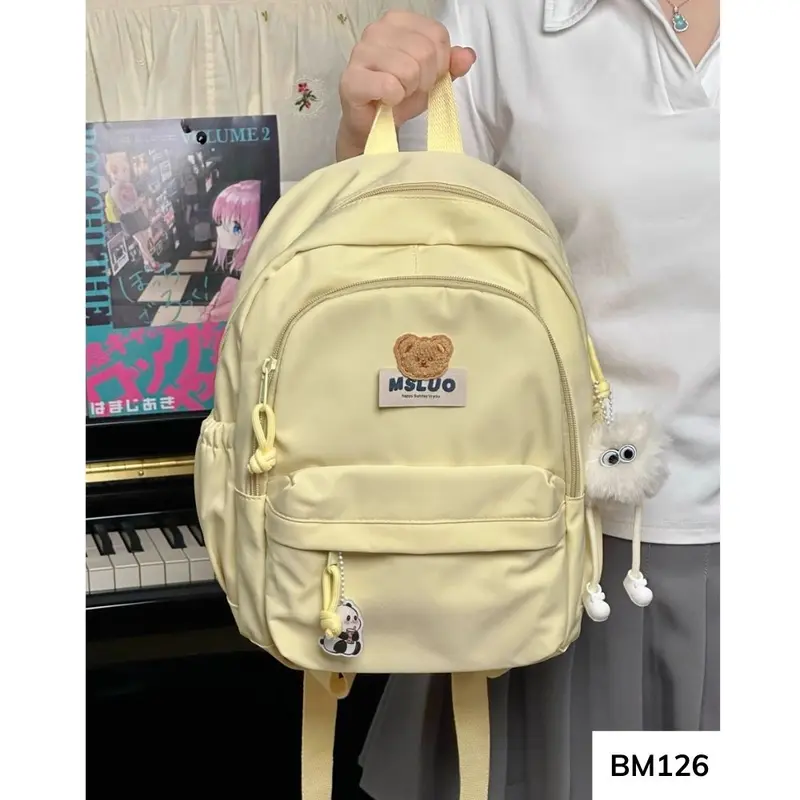 Balo mini vải phong cách basic Ulzzang dễ phối đồ nhiều ngăn mang đi học thêm , đi chơi BM126 gagastore 6