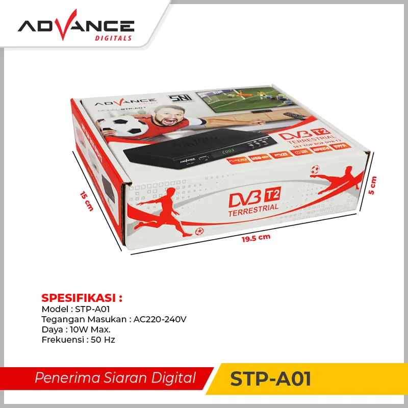 Advance  STP-A01 Set Top Box TV Digital Receiver STB Kabel Adaptor Antena - Garansi 1 Tahun 7