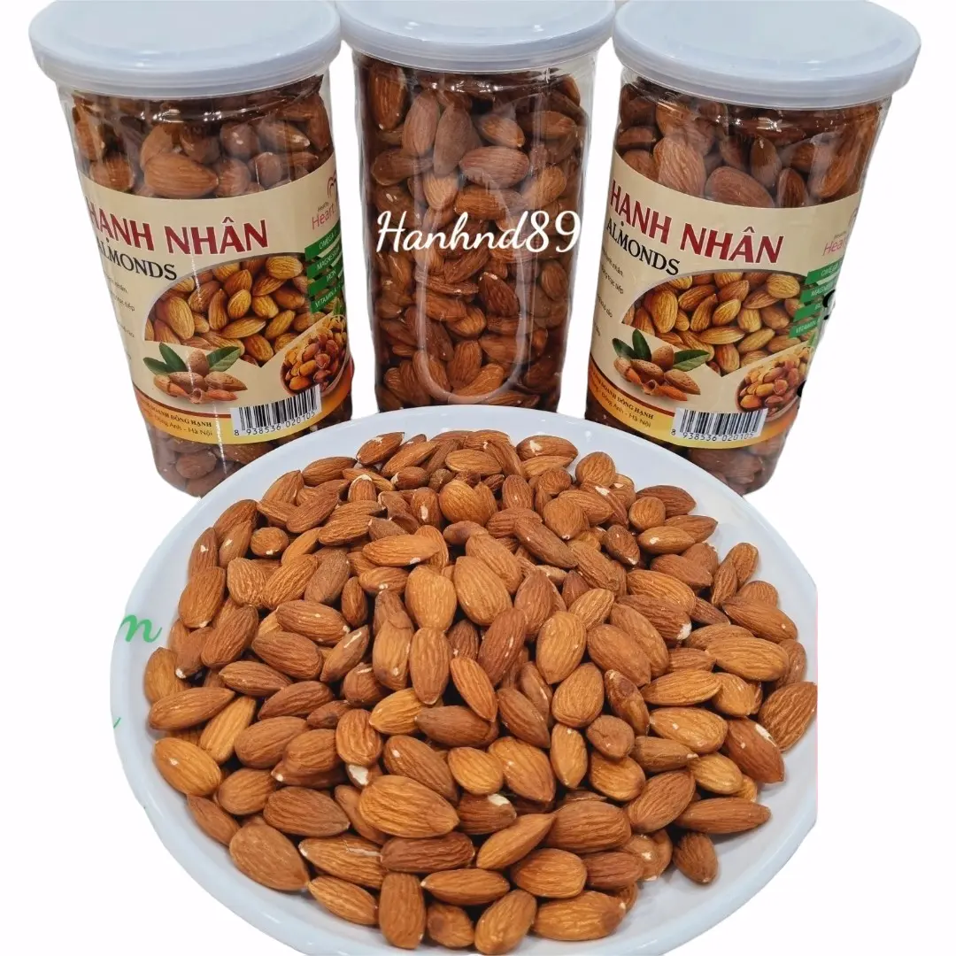 hũ 500g hạnh nhân tách vỏ còn sống sấy khô