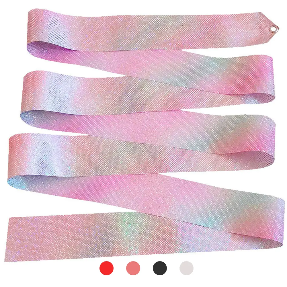 2M Flashing Star Gym Ribbons Colorful Ribbon Dance Art Gymnastics Children Kids Training Ballet Streamer Rainbow Twirling Rod #435297