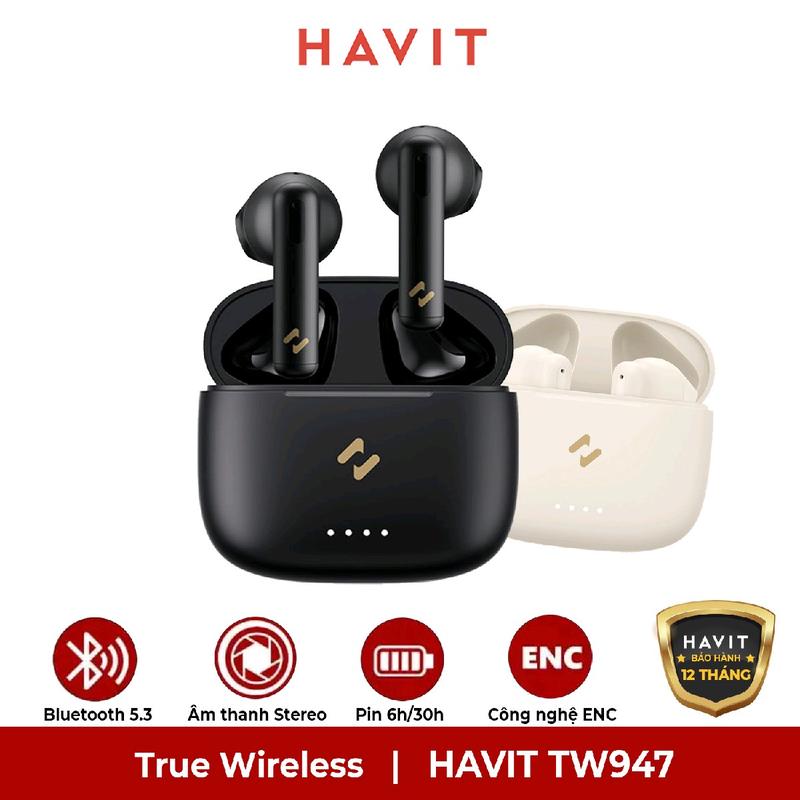 Tai nghe không dây Havit TW947 Bluetooth 5.3 - Hàng chính hãng