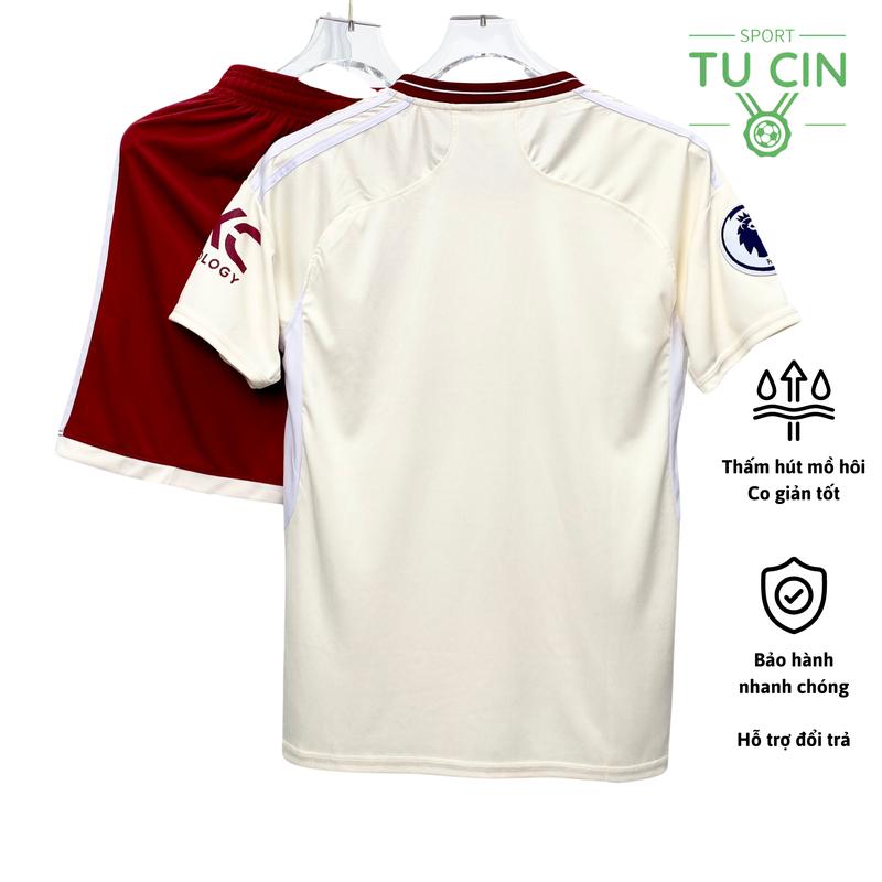 TOP QUẦN ÁO BÓNG ĐÁ, ĐỒ ĐÁ BANH CLB MAN U MÀU KEM ( CÓ LO..GO CLB THÊU) CHẤT VẢI THUN LẠNH  CAO CẤP NAM NỮ, KHÔNG XÙ, KHÔNG PHAI MÀU TUCIN SOPRT 1