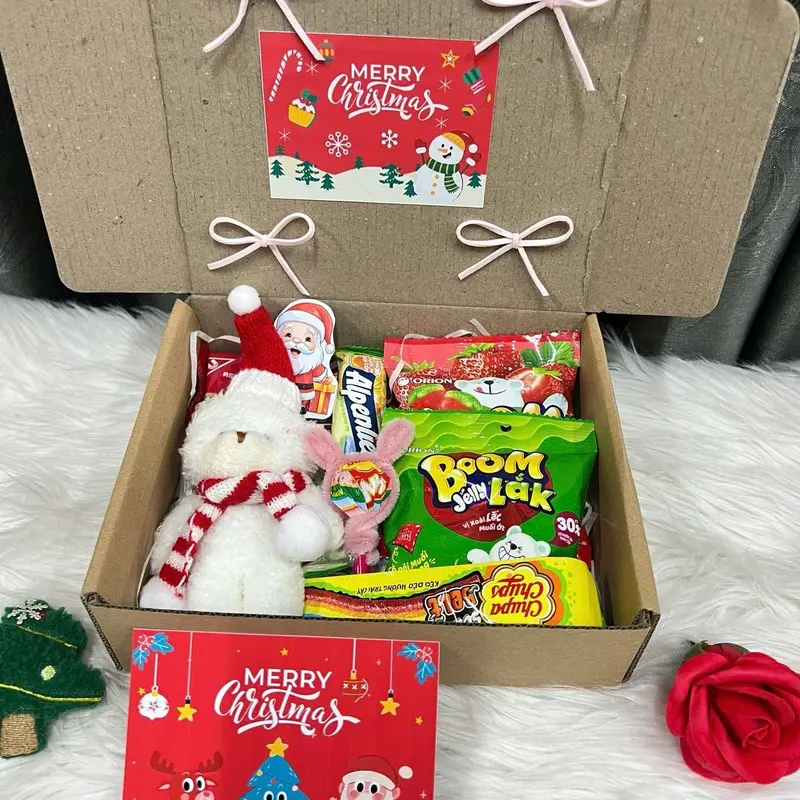 [ Sỉ 5 hộp] Hộp quà noel bản nhỏ làm quà tặng noel, quà tặng giáng sinh 4