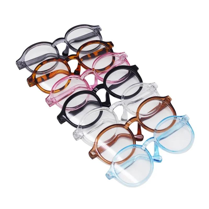 Plush 1/3BJD Doll Glasses Accessory Round Frame Miniature Eyewear Clear Lens Eyeglasses 6.5/9cm for Labubu BJD Doll Accessories 3
