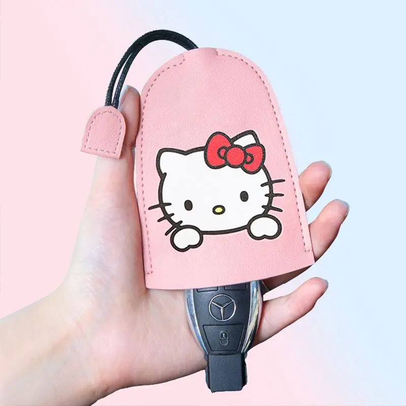 [Not Easy to Lose, Easy to Find] Creative Pull-out Cute Personality Large Capacity Car Key Case for Women, Universal for Volkswagen and Mercedes-Benz, Compact Mini