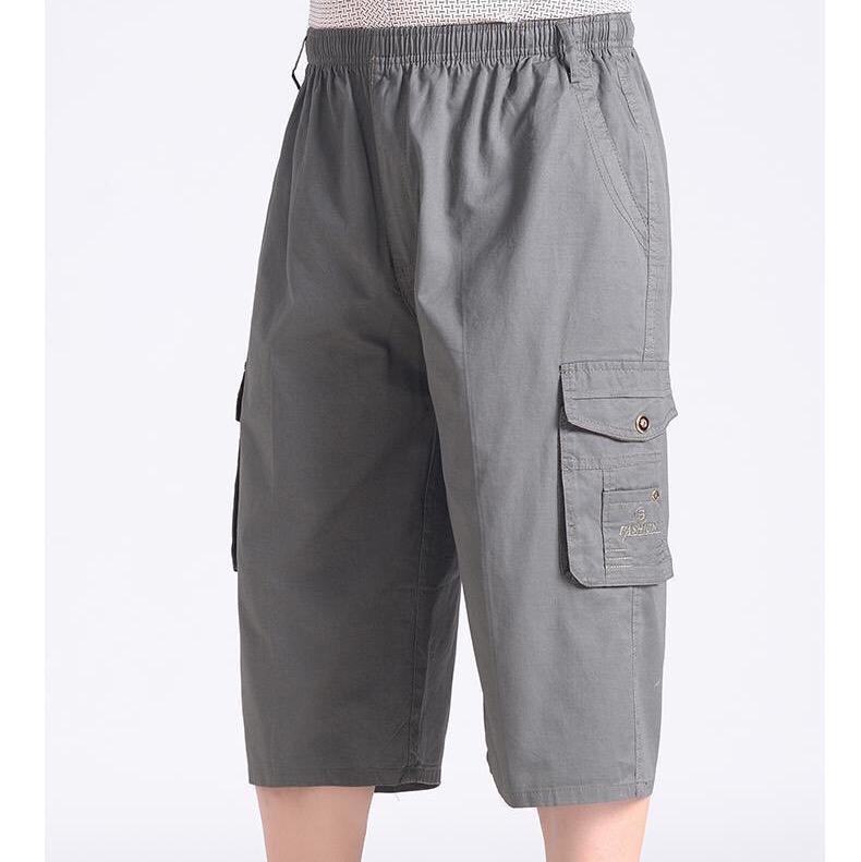 Quần Ngố Nam Trung Niên Kaki Túi Hộp 100kg Hàng Quảng Chẩu + Ảnh Thật Shop Tự Chụp Menswear Quần Lửng Kem